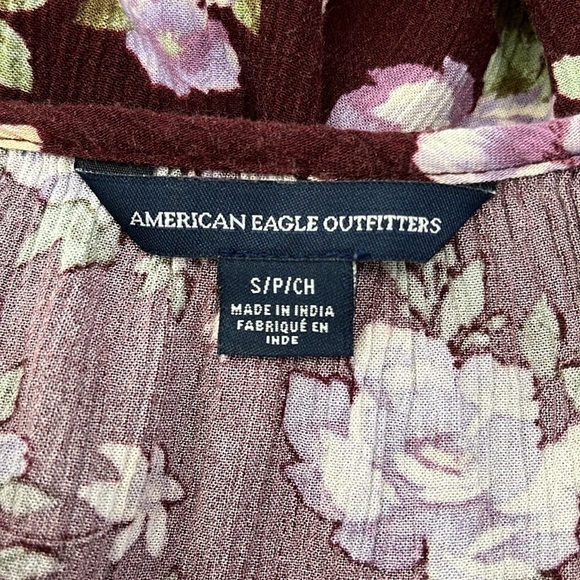 American Eagle Floral Cold Shoulder Top Size S - Picture 5 of 6